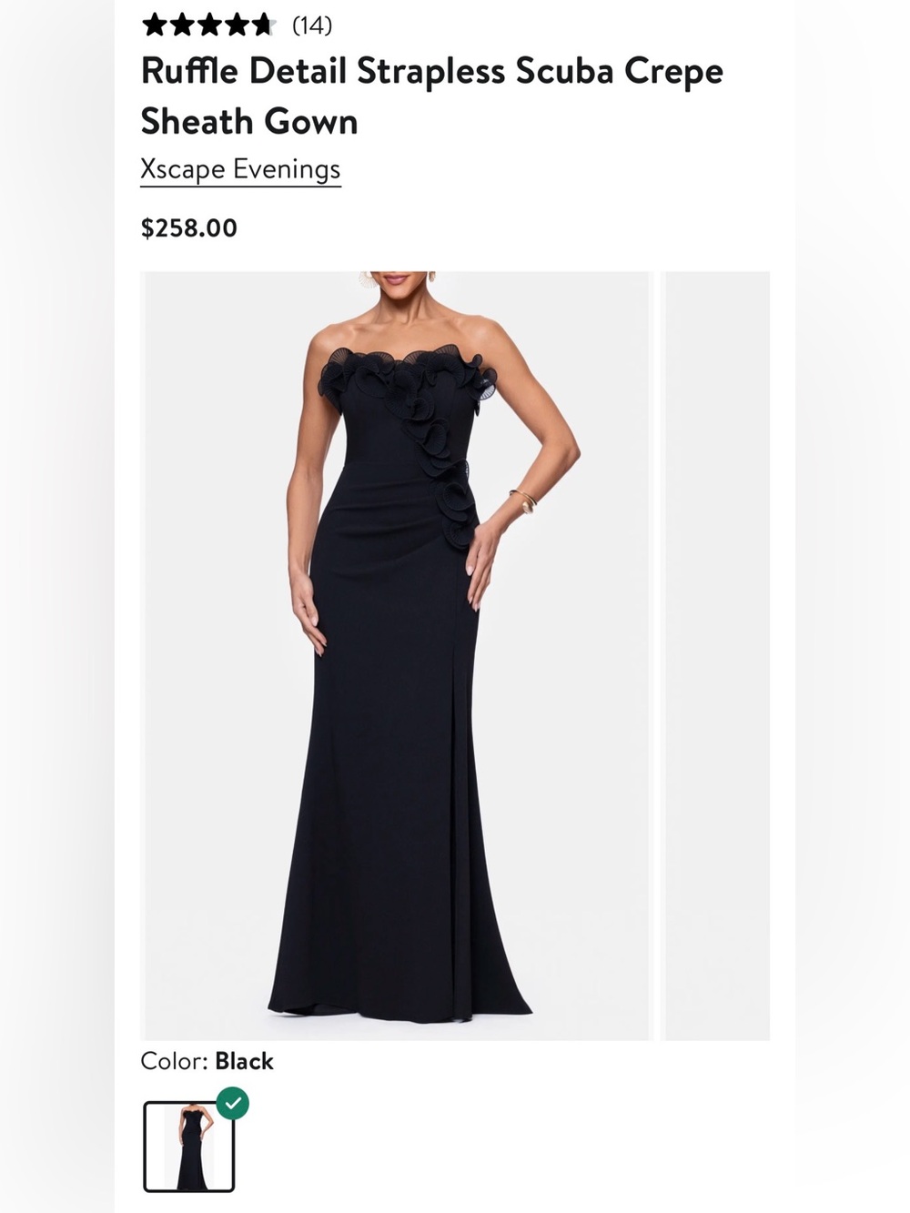 Black Strapless Ruffle dress
